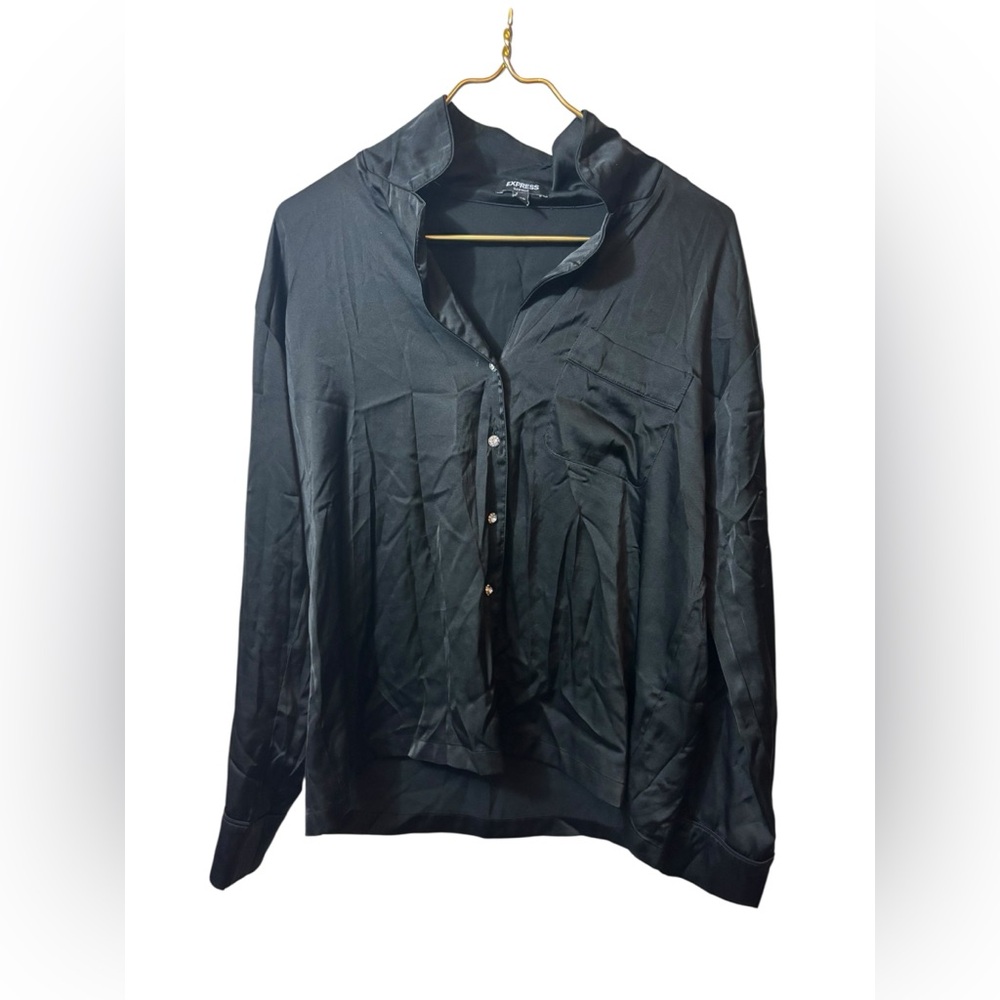 EXPRESS | sleepwear shirt black small button up